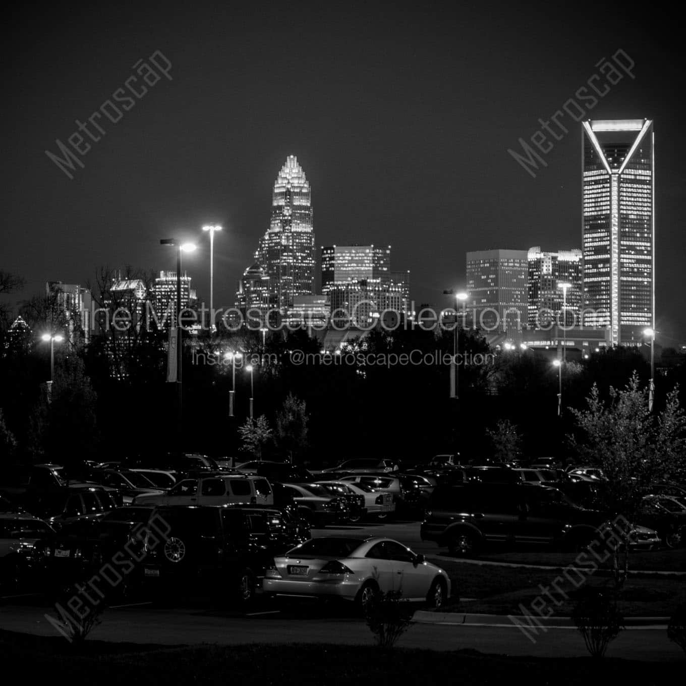 The Charlotte Skyline from the Charlotte School of Law Wall Art square crop