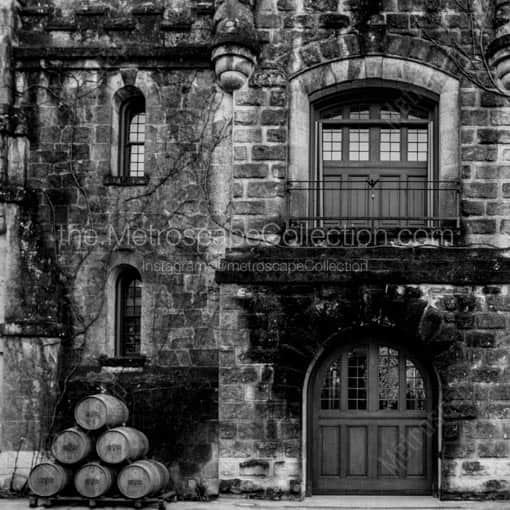 The Chateau Montelena Winery in Calistoga -- Napa-Valley Black and White Wall Art