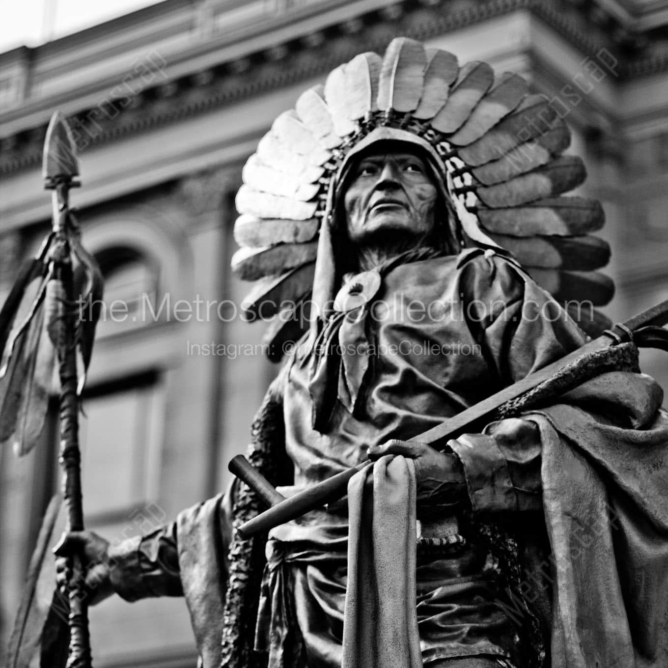 The Chief Washakie Statue in Cheyenne Wall Art square crop