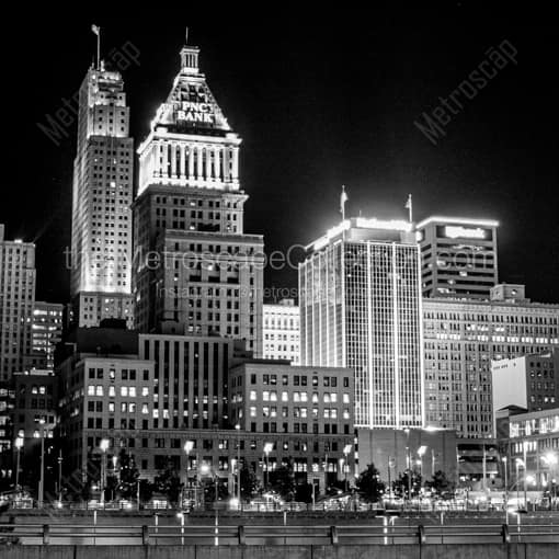 Cincinnati Skyline from Paul Brown Stadium -- Cincinnati Black and White Wall Art