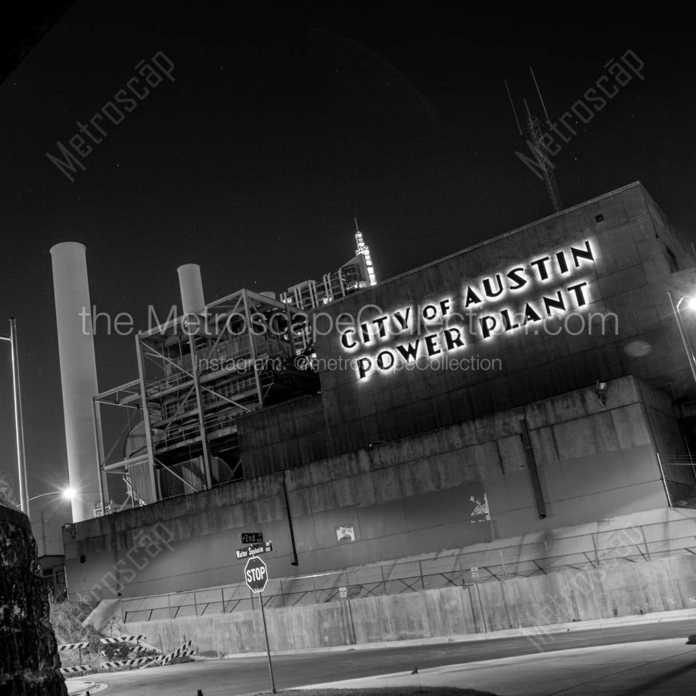 The City of Austin Power Plant. Wall Art square crop