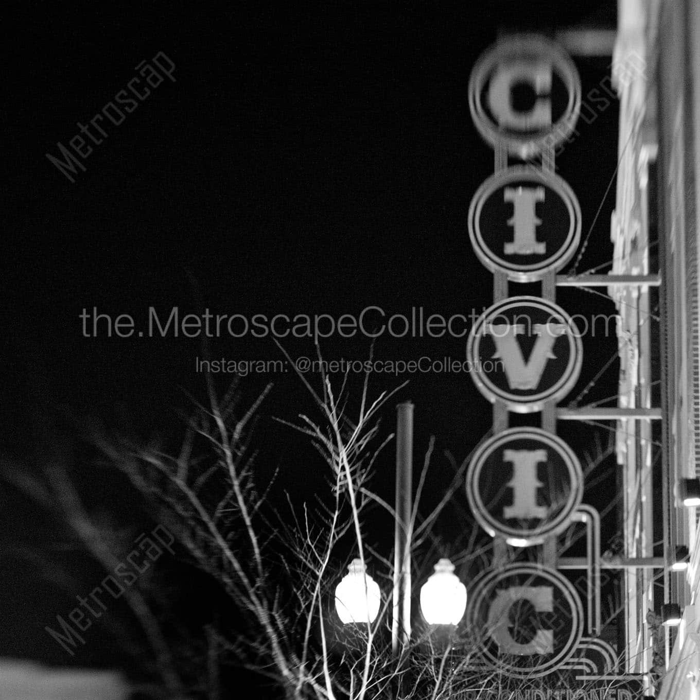 Civic Theater Sign Wall Art square crop
