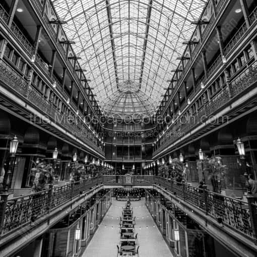 The Cleveland Arcade -- Cleveland Black and White Wall Art