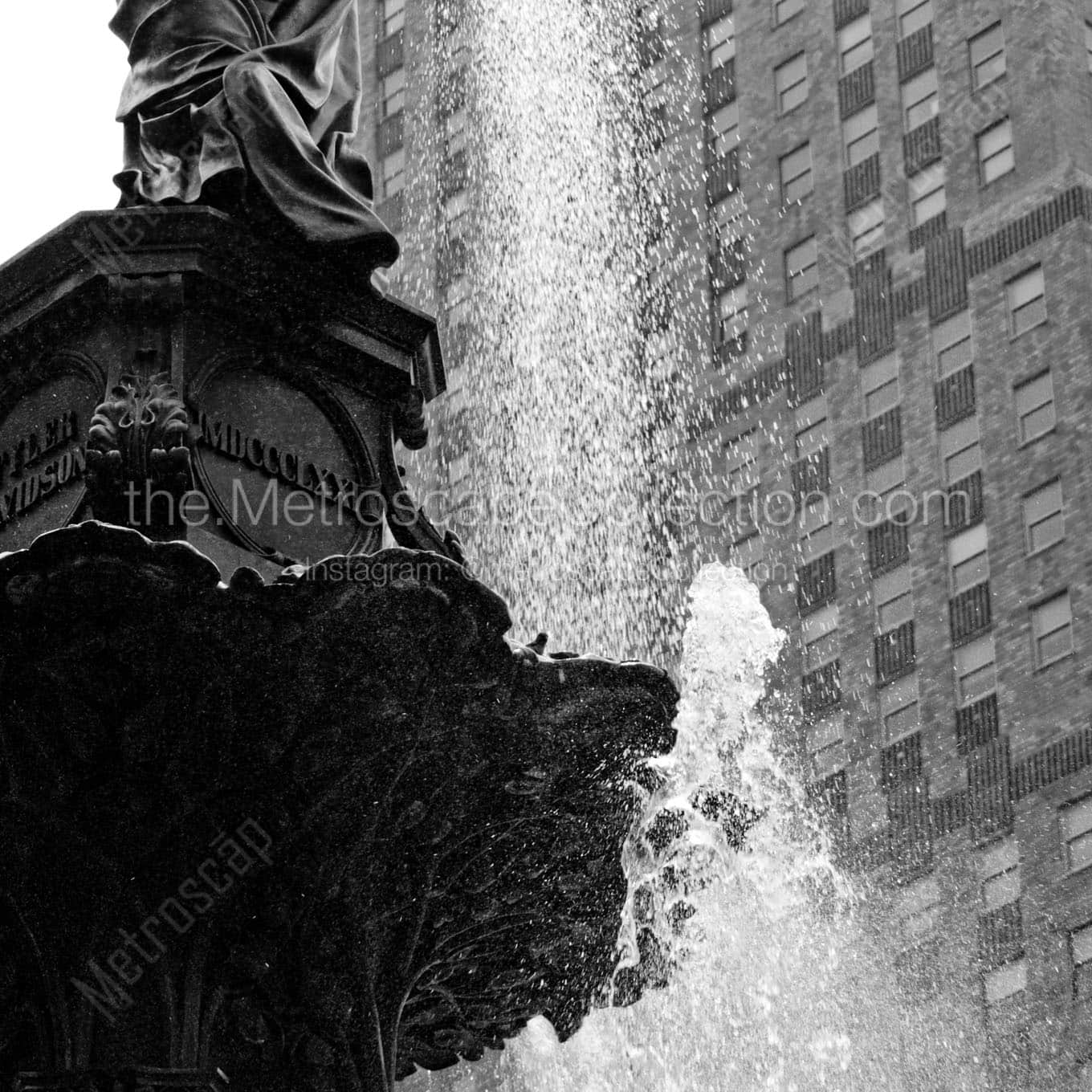 Close up of Fountain Square Tyler Davidson Fountain Wall Art square crop