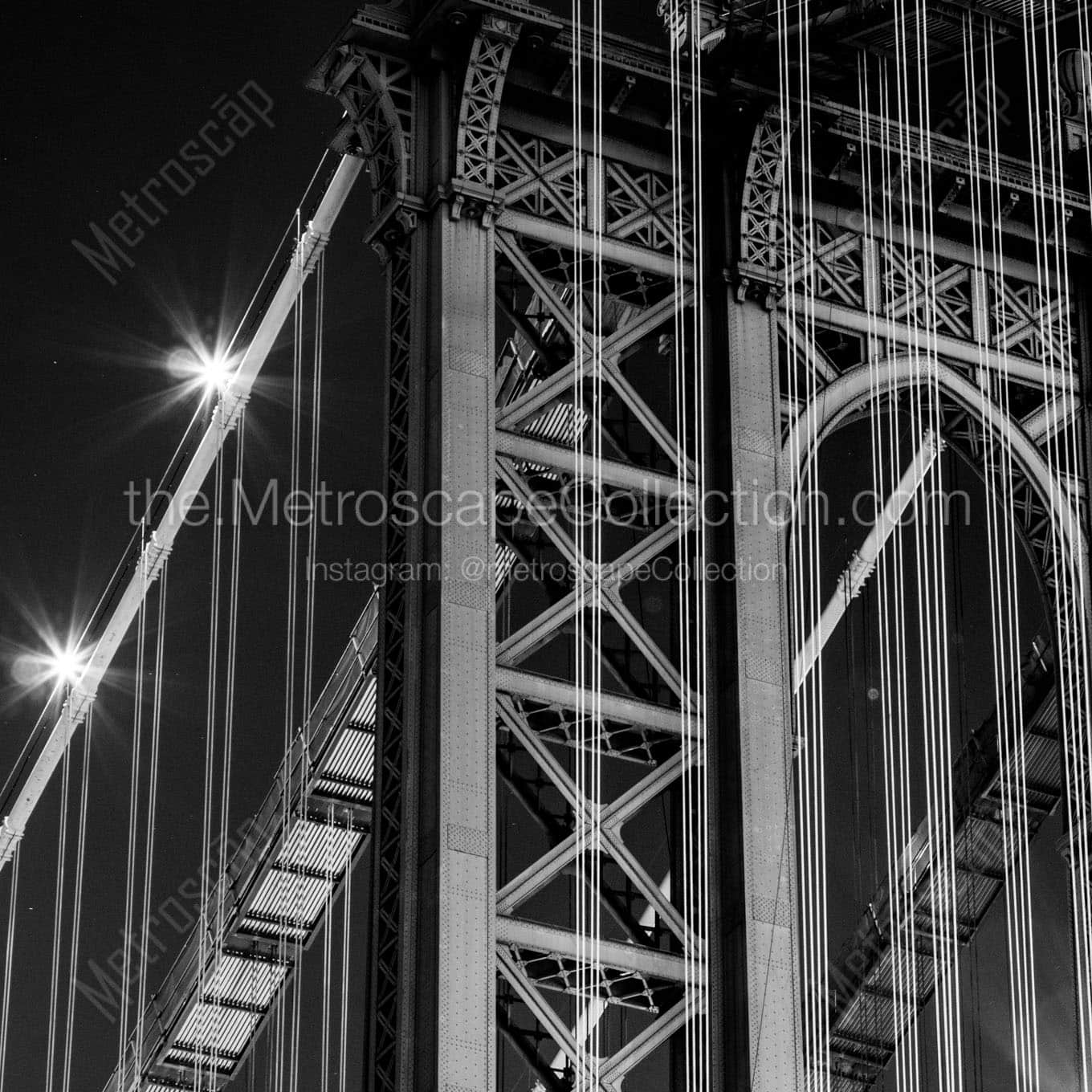A Close up Shot of the Manhattan Bridge Wall Art square crop