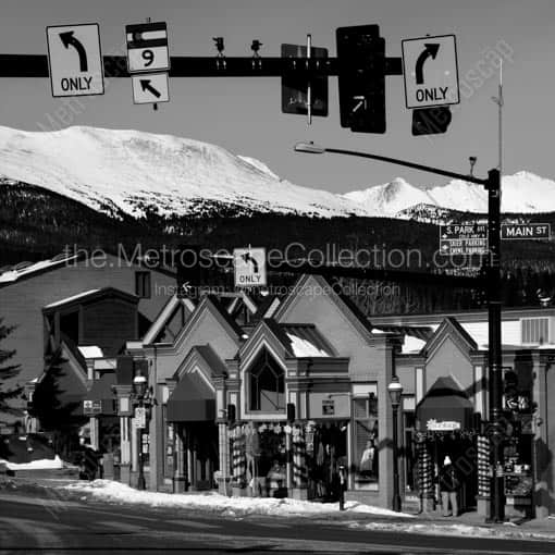 Colorado State Route 9 in Breckenridge -- Denver Black and White Wall Art
