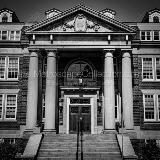 WVU Colson Hall -- Morgantown WV Black and White Wall Art