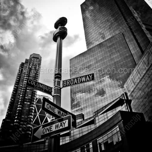 Columbus Circle -- New York City Black and White Wall Art