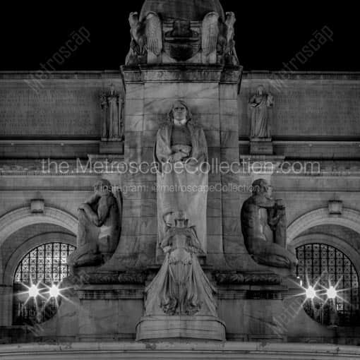 Columbus Circle at Night -- Washington DC Black and White Wall Art