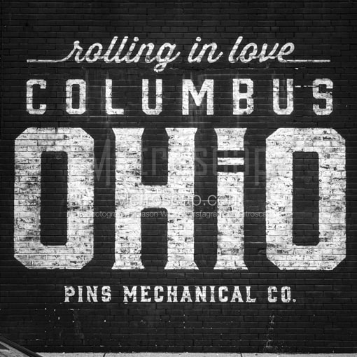 A Columbus Ohio Wall Mural -- Columbus Black and White Wall Art