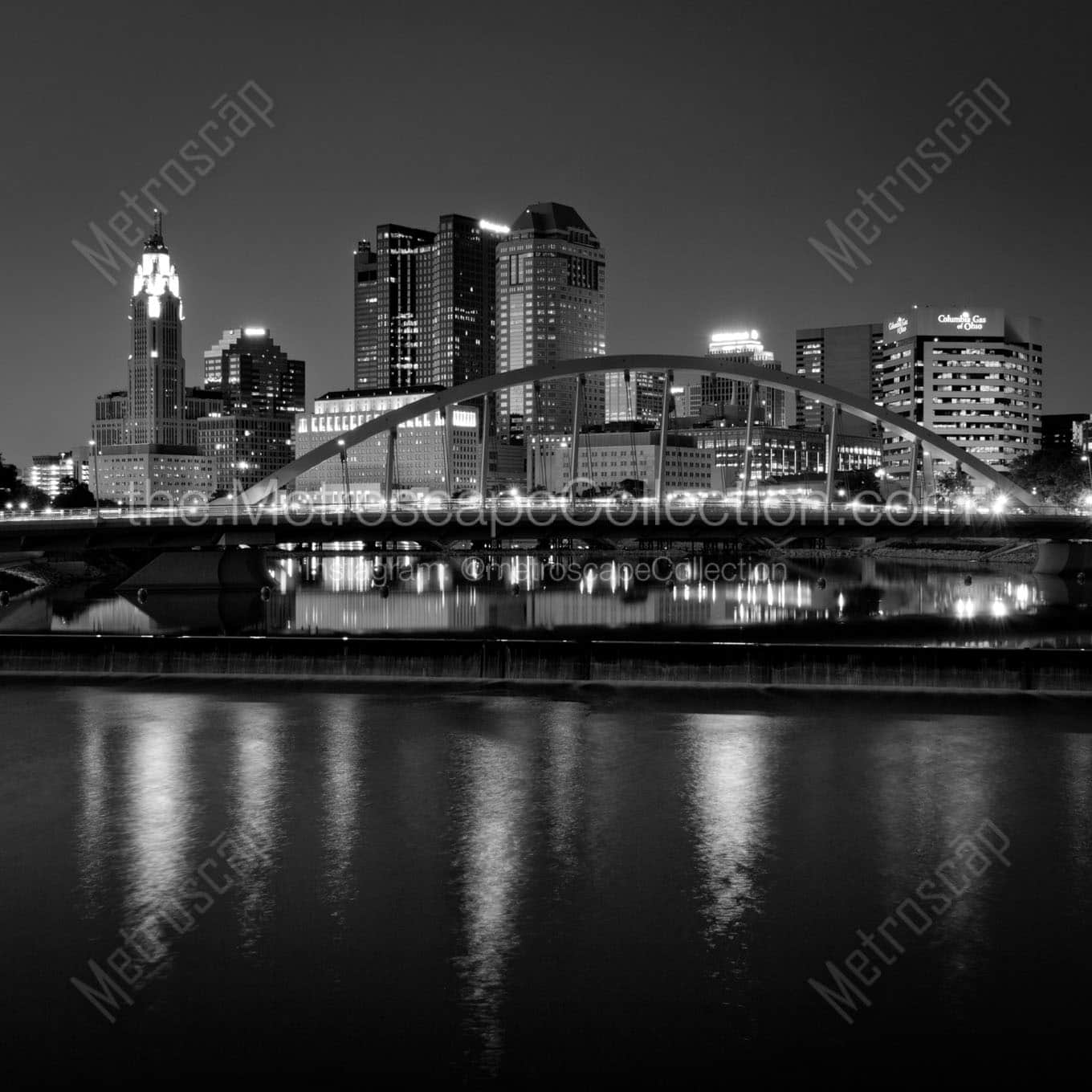 The Columbus Skyline and the NEW Main Street Bridge Wall Art square crop