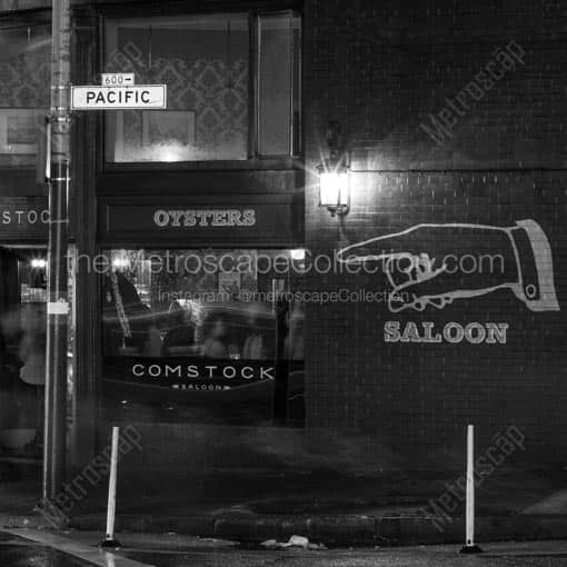 The Comstock Saloon -- San Francisco Black and White Wall Art
