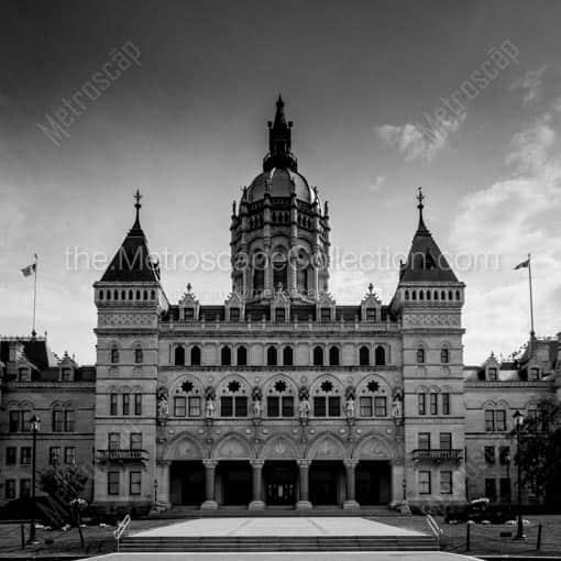 The Connecticut State Capitol Building -- Hartford Black and White Wall Art