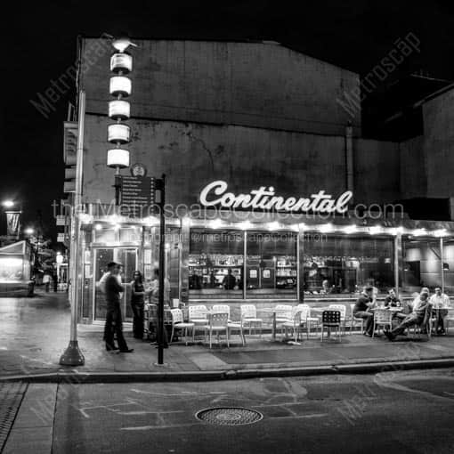 The Continental Martini Bar on Market Street -- Philadelphia Black and White Wall Art
