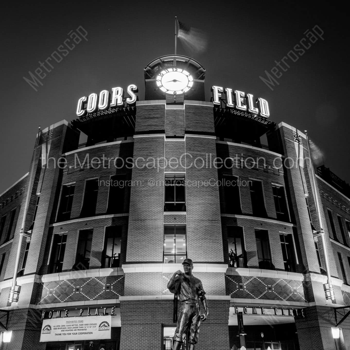 Coors Field at Night Wall Art square crop