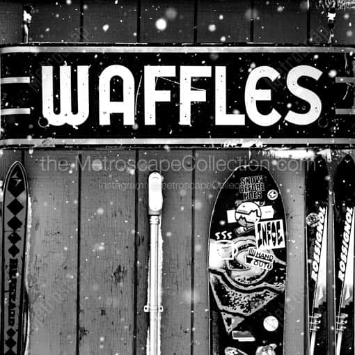 Corbets Cabin Waffles -- Jackson Hole Black and White Wall Art