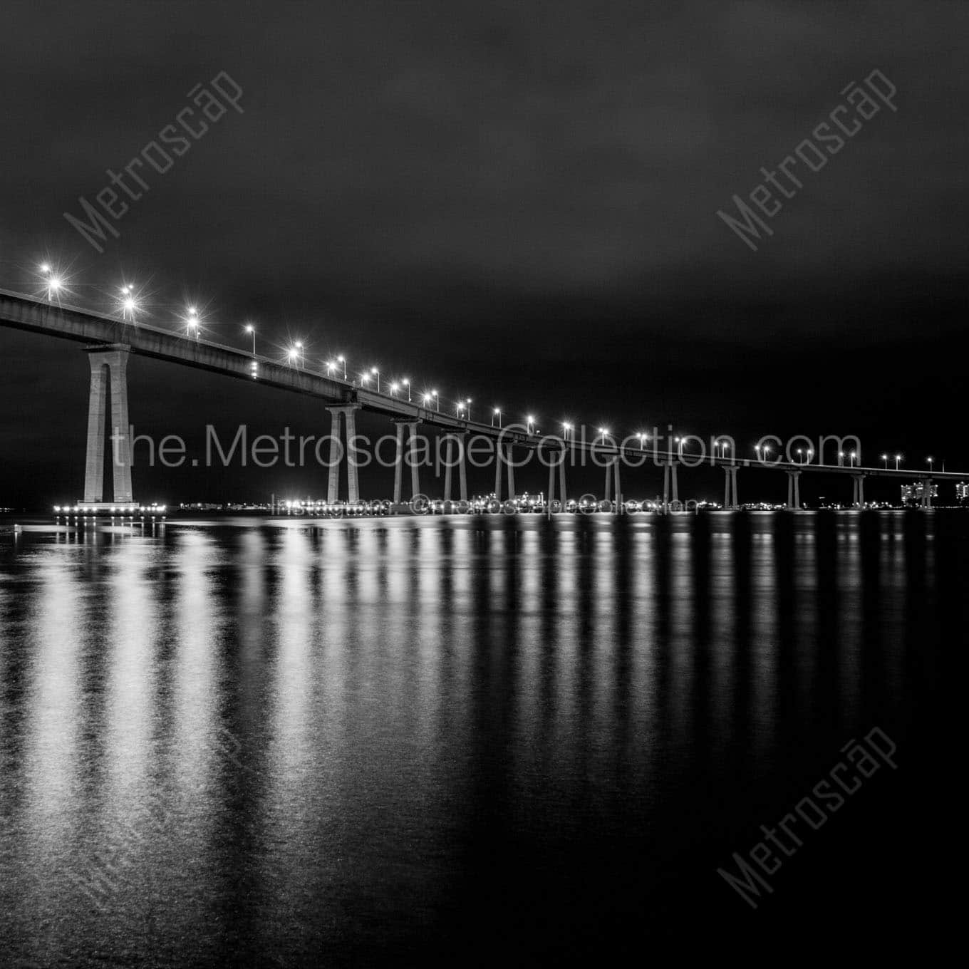 The Coronado Bridge at Night Wall Art square crop