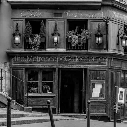 Cote Restaurant -- Paris Black and White Wall Art