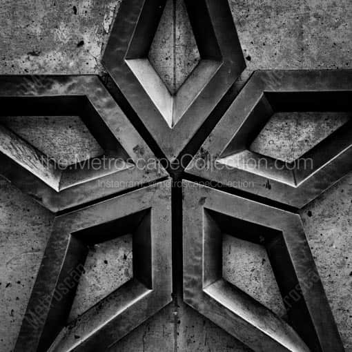 The Dallas Star at City Hall -- Dallas Black and White Wall Art