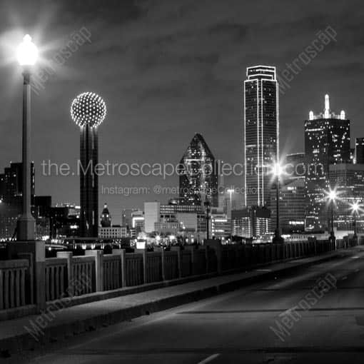 The Dallas Skyline -- Dallas Black and White Wall Art