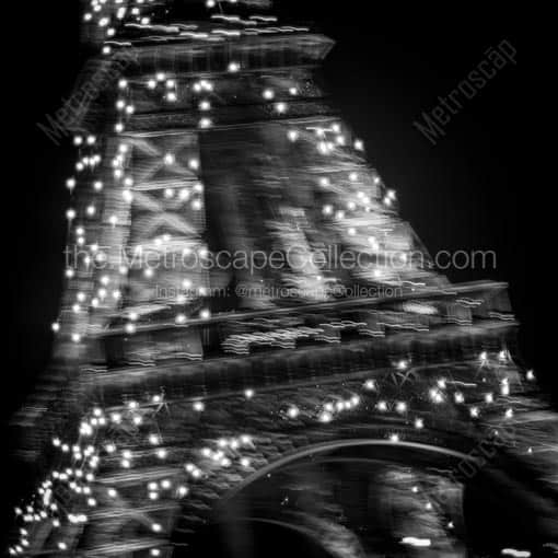 The Dazzling Eiffel Tower -- Paris Black and White Wall Art