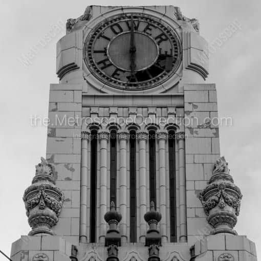 The Dead Clock on the Old Tower Theater -- Los Angeles Black and White Wall Art
