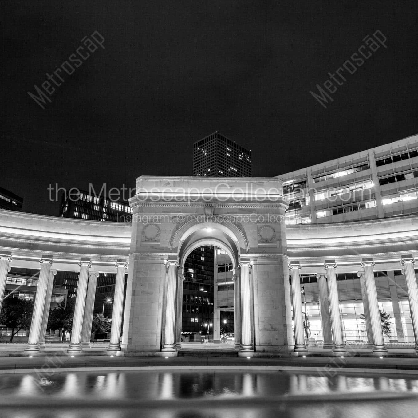 Denver Civic Center Arch at Night Wall Art square crop
