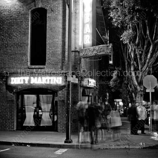 The Dirty Martini Bar -- San Francisco Black and White Wall Art
