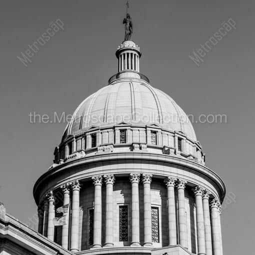 The Dome of the Oklahoma Capitol -- Oklahoma City Black and White Wall Art