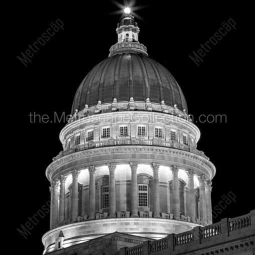 The Dome of the Utah Capitol Building -- Salt Lake City Black and White Wall Art