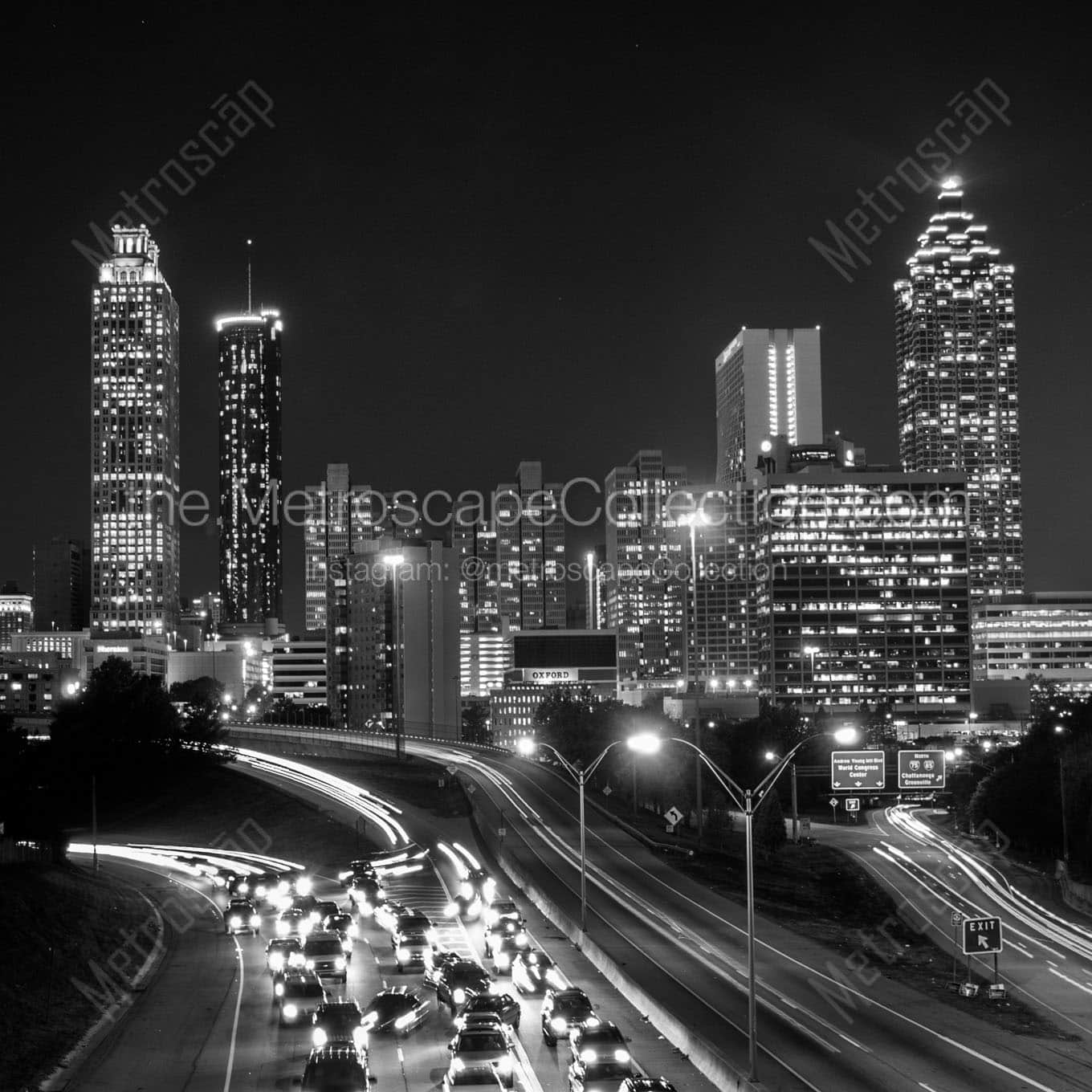 The Atlanta Skyline from Jackson Street Above Freedom Parkway Wall Art square crop