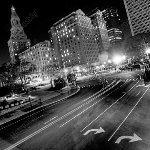 Downtown Hartford from American Row -- Hartford Black and White Wall Art