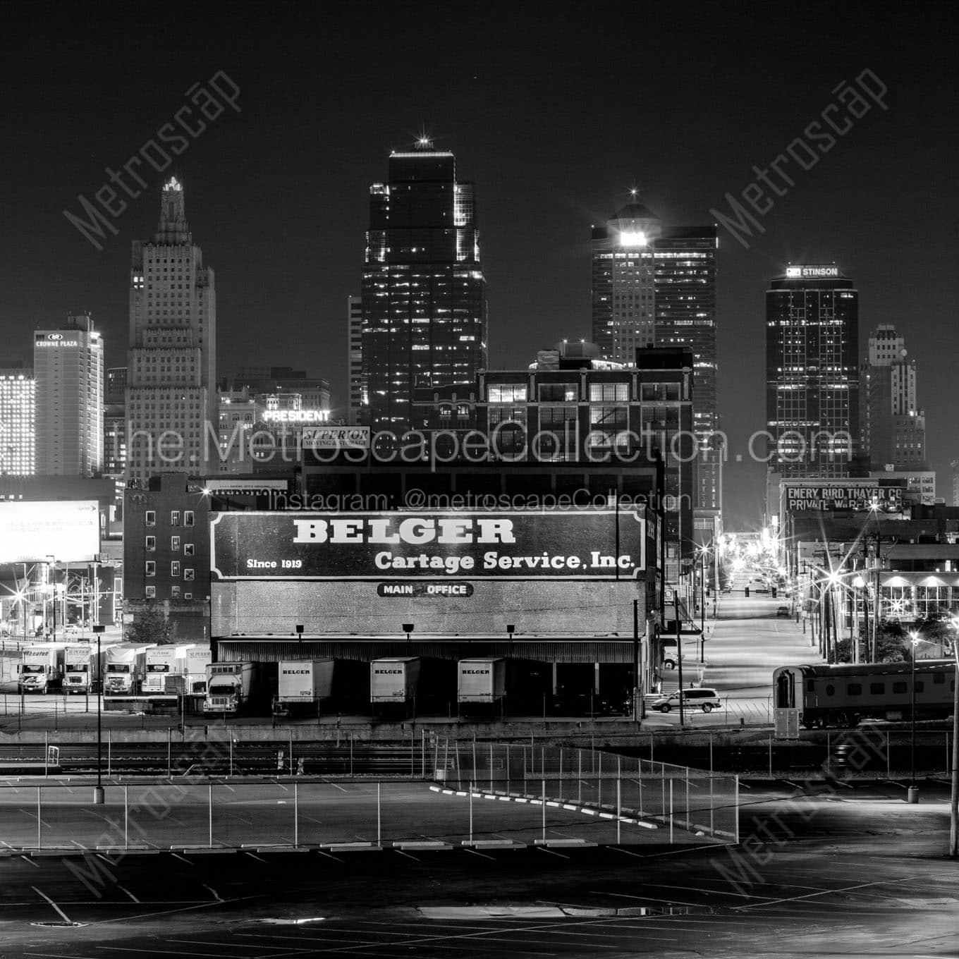 The Downtown KC Skyline Wall Art square crop