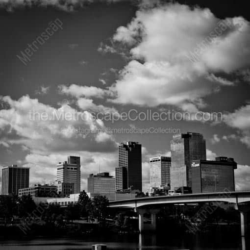 The Downtown Little Rock Skyline -- Little Rock Black and White Wall Art