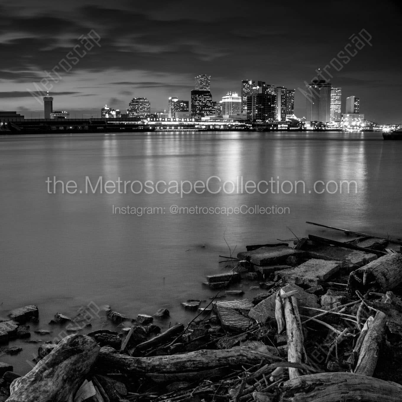 The New Orleans Skyline from the Westbank Wall Art square crop