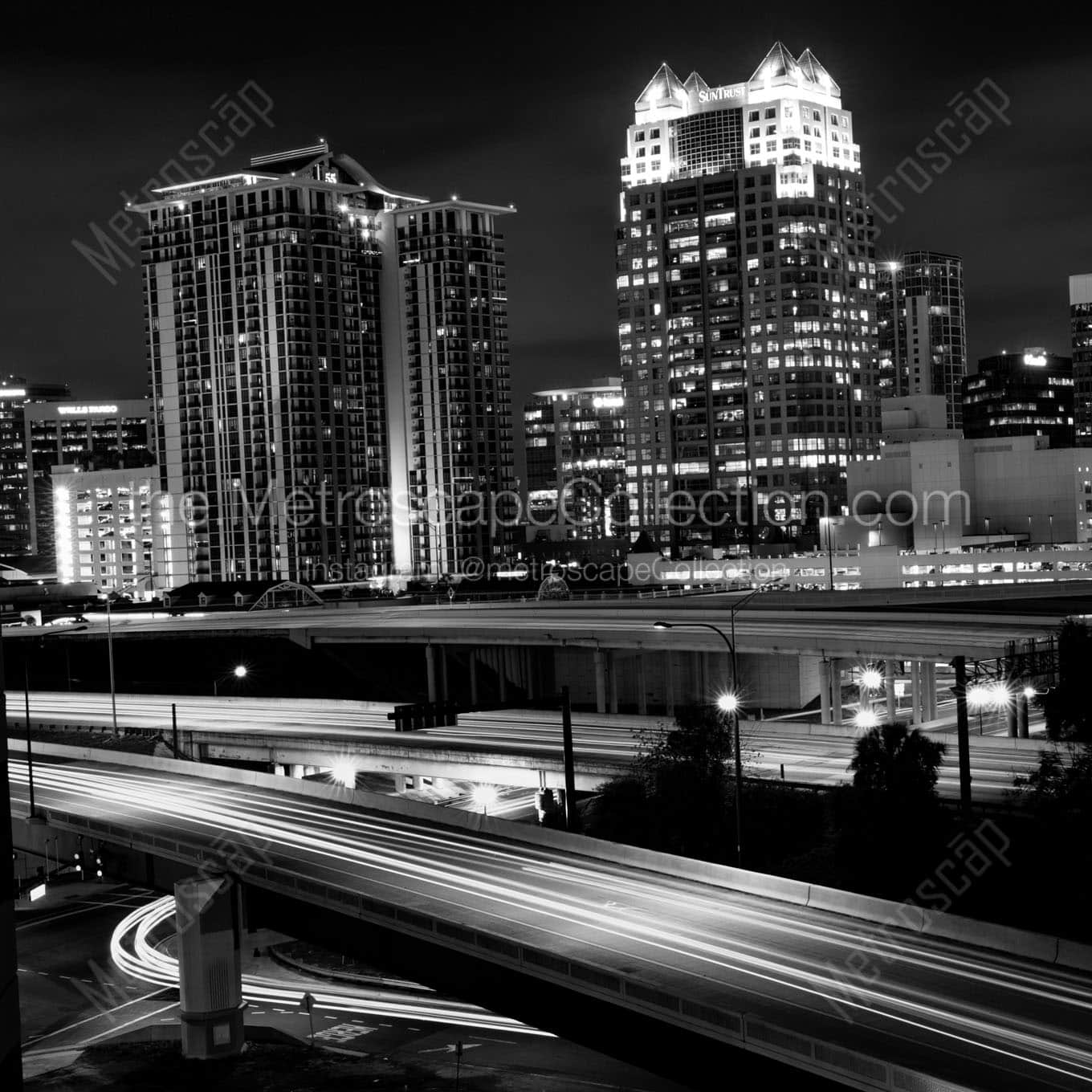 The Downtown Orlando Skyline over I-4 Wall Art square crop