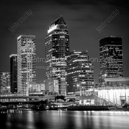 Downtown Tampa Florida -- Tampa Black and White Wall Art