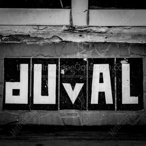 A Duval Street Sign -- Key West Black and White Wall Art