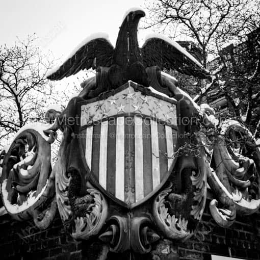 The Eagle and Shield at the Columbus Cultural Arts Center -- Columbus Black and White Wall Art