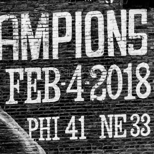 Eagles Superbowl LII Champions Mural -- Philadelphia Black and White Wall Art