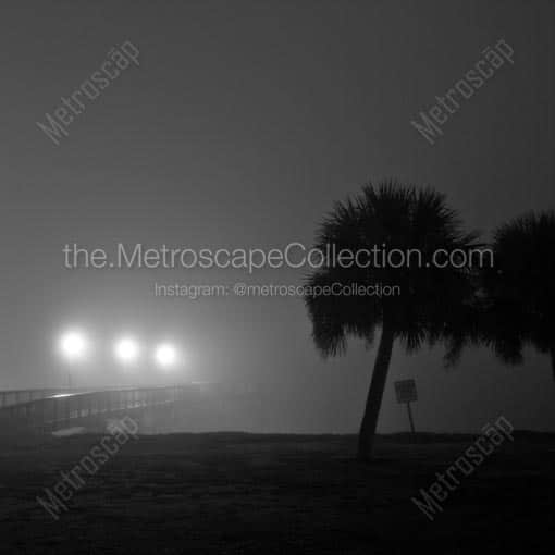 Early Morning Fog on Lake Ponchartrain -- New Orleans Black and White Wall Art
