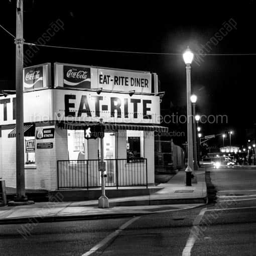 The Historic Eat-Rite Diner at Chouteau and 7th -- St Louis Black and White Wall Art