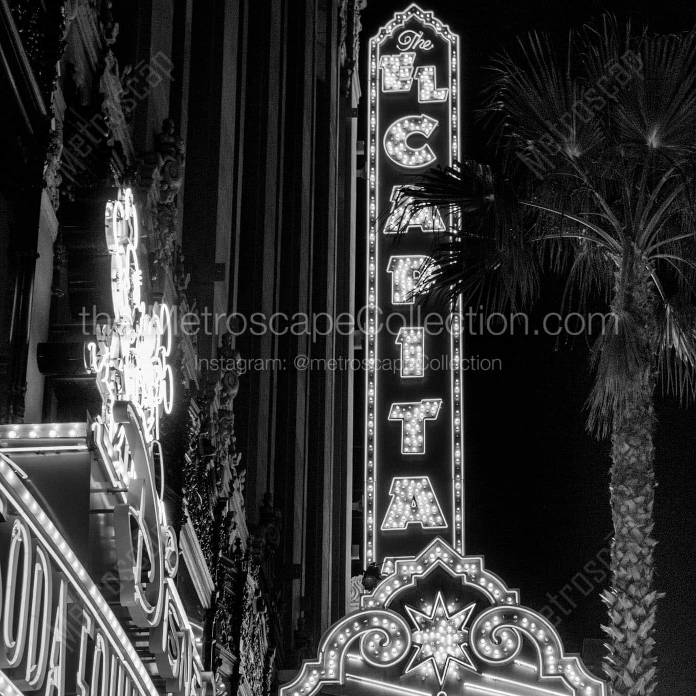 The El Capitan Theater on Hollywood Boulevard Wall Art square crop