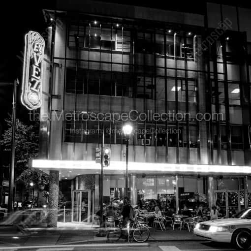 El Vez at Night -- Philadelphia Black and White Wall Art