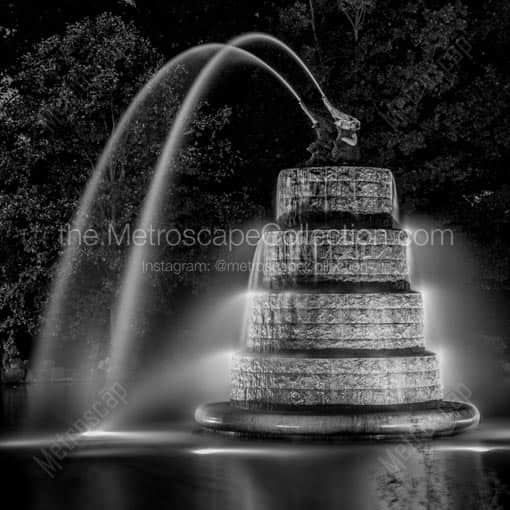 The Elephant Fountain in Goodale Park -- Columbus Black and White Wall Art