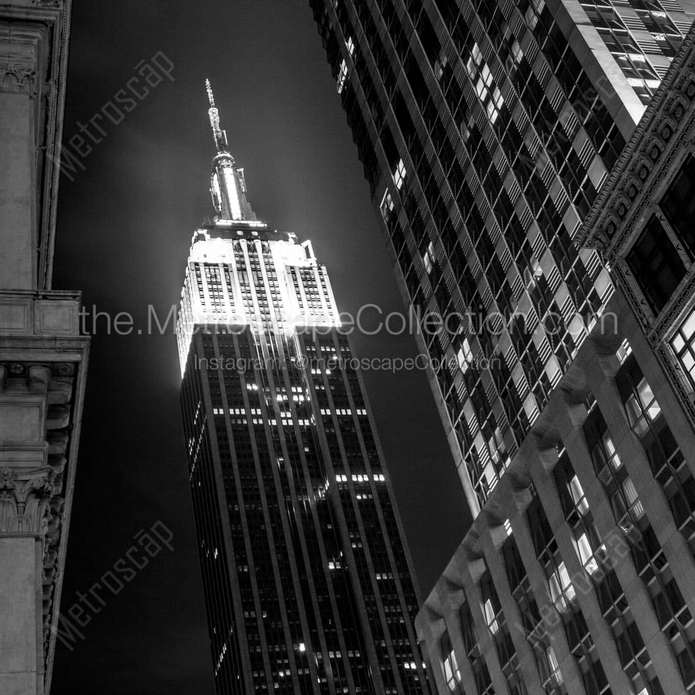 The Empire State Building at Night Wall Art square crop