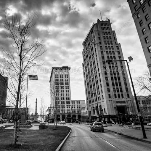 Federal Plaza at Market Street -- Youngstown Black and White Wall Art