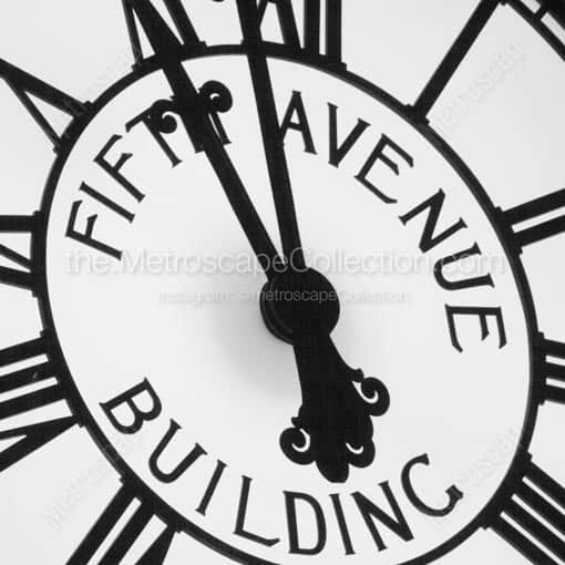 The Fifth Avenue Building Clock -- New York City Black and White Wall Art