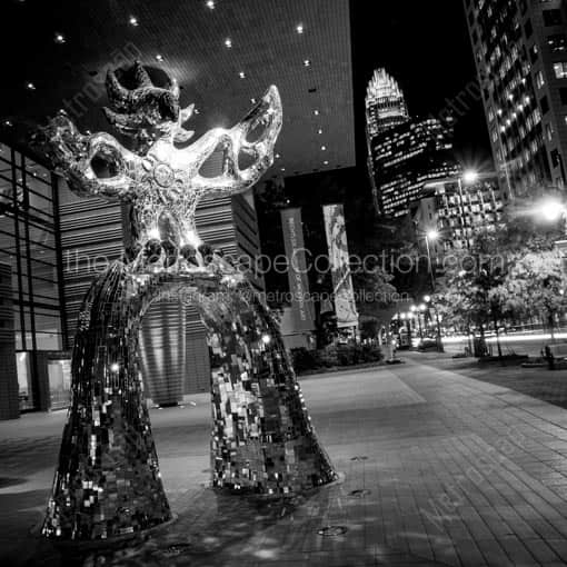 The Firebird Sculpture on Tryon in Downtown Charlotte -- Charlotte Black and White Wall Art