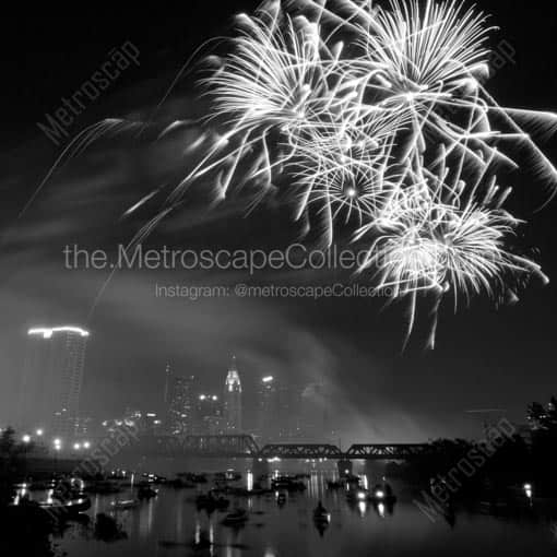 Red White and Boom in Columbus Ohio -- Columbus Black and White Wall Art